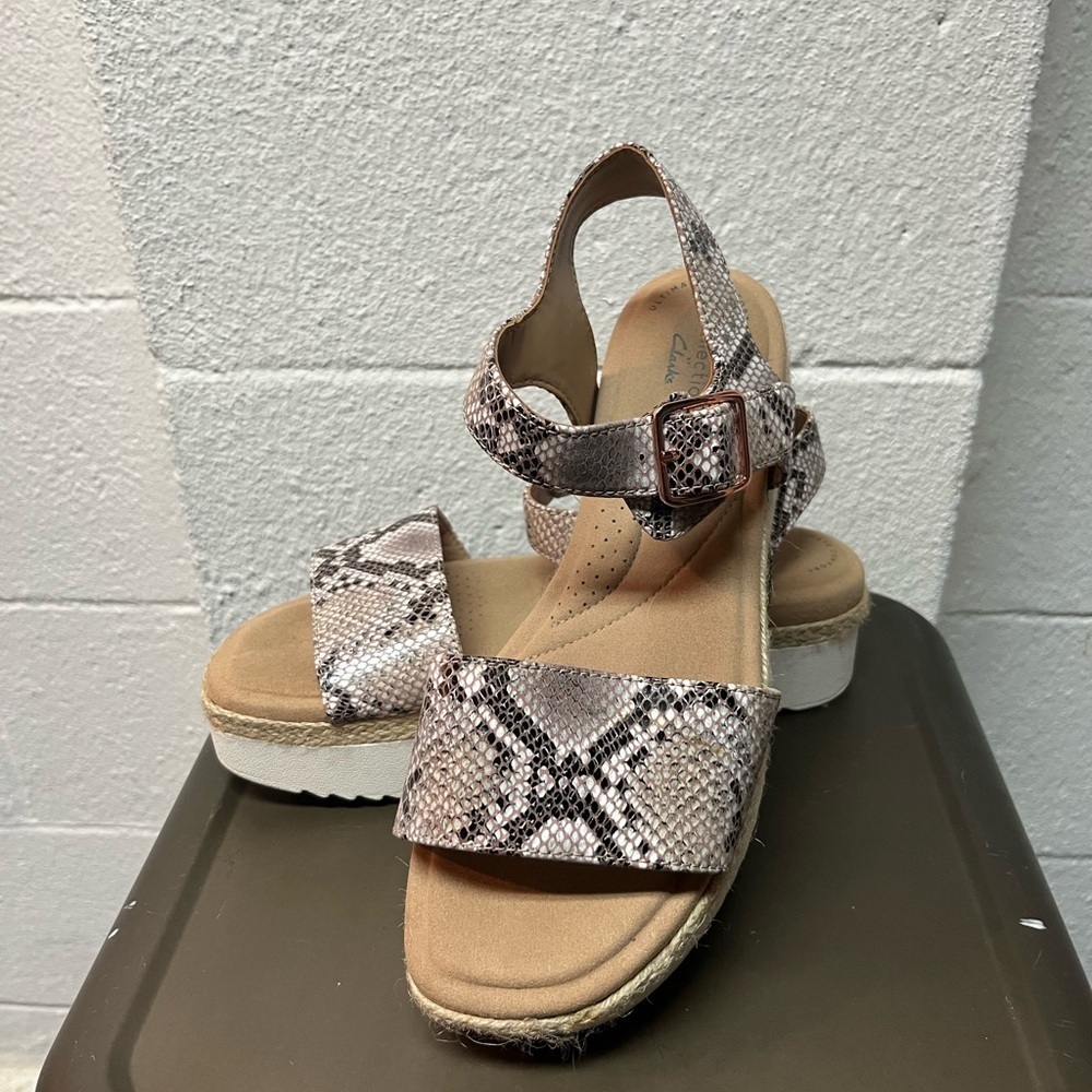 Clarks Snakeskin Pattern Sandals